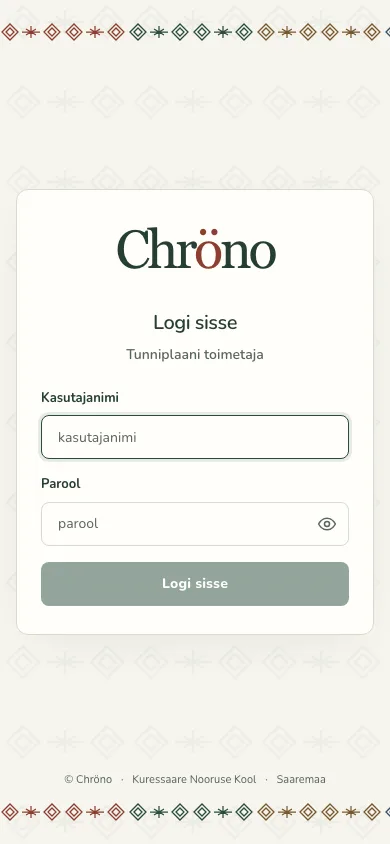 Chröno — telefonivaade
