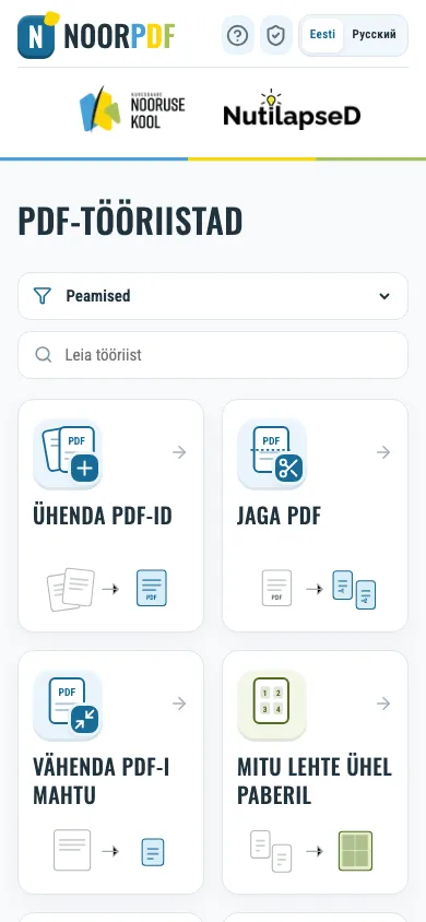 NoorPDF — telefonivaade